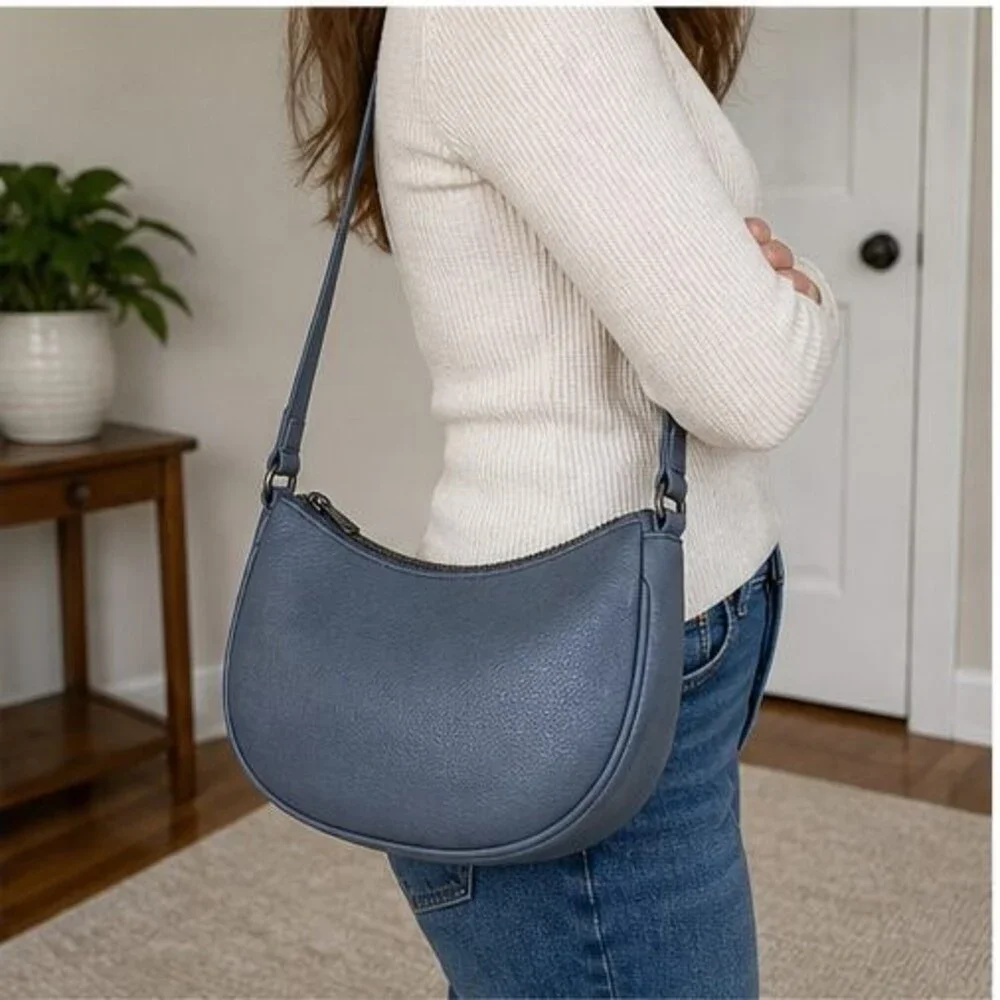 Mauve Suede Crossbody Bag